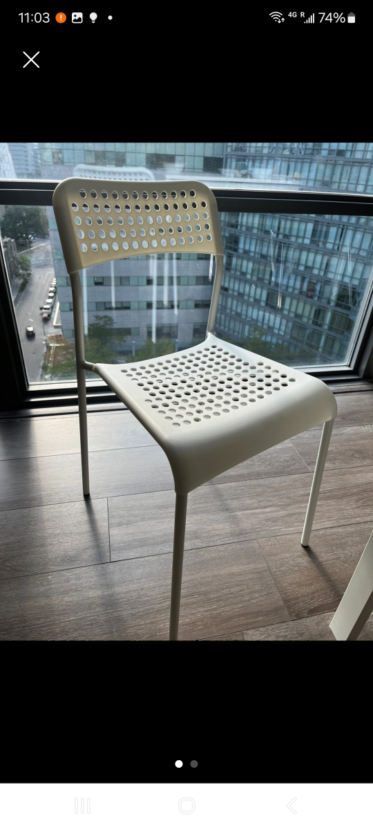 IKEA ADDE chair, white （set of 2）