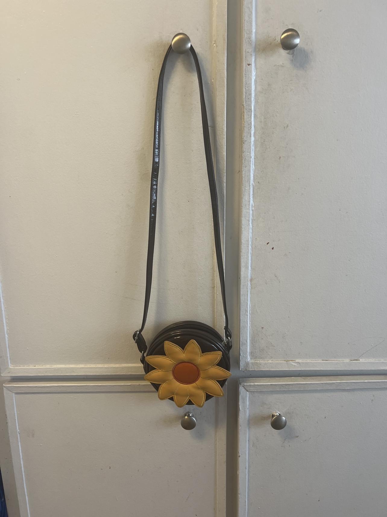Brown and Yellow Flower Purse