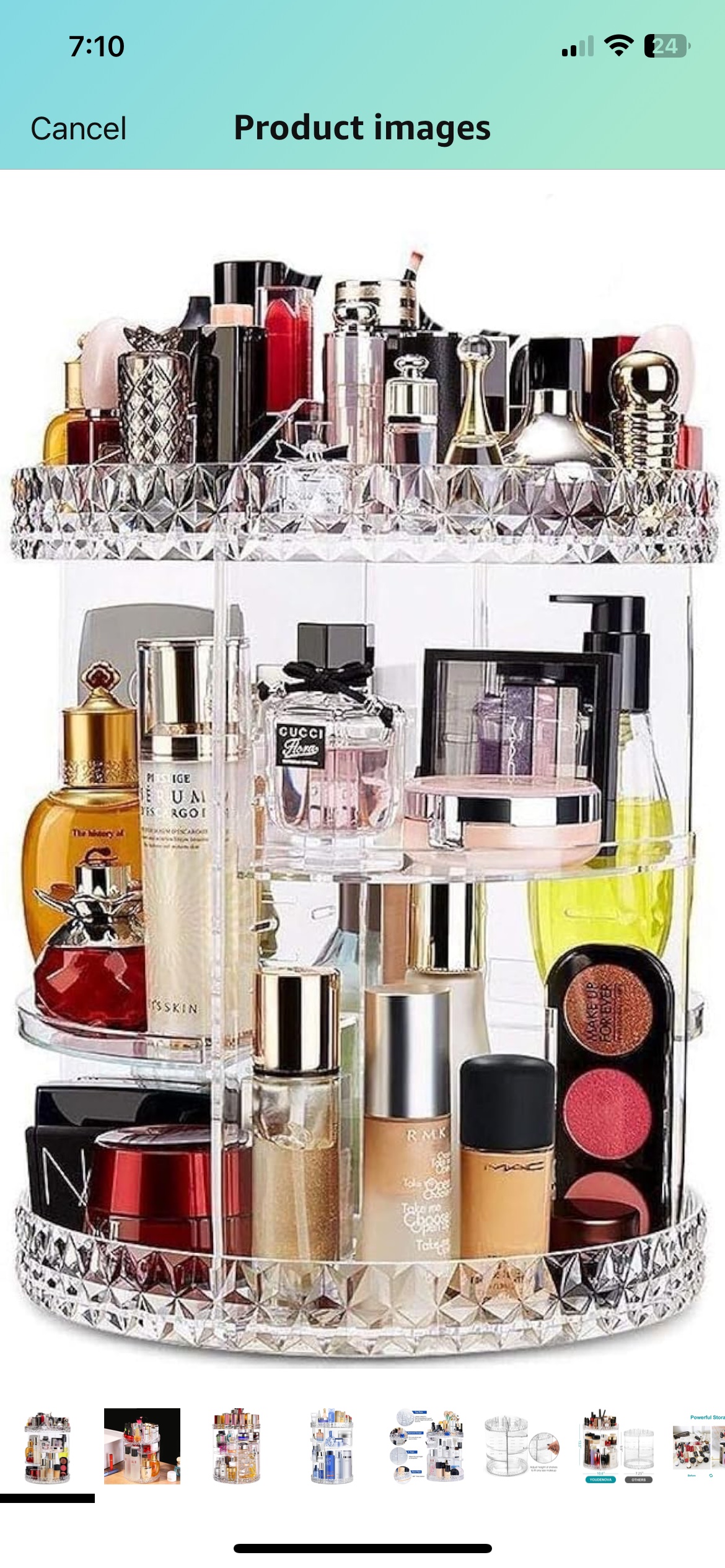 360 Rotating Makeup Vanity with Makeup Brush Storage