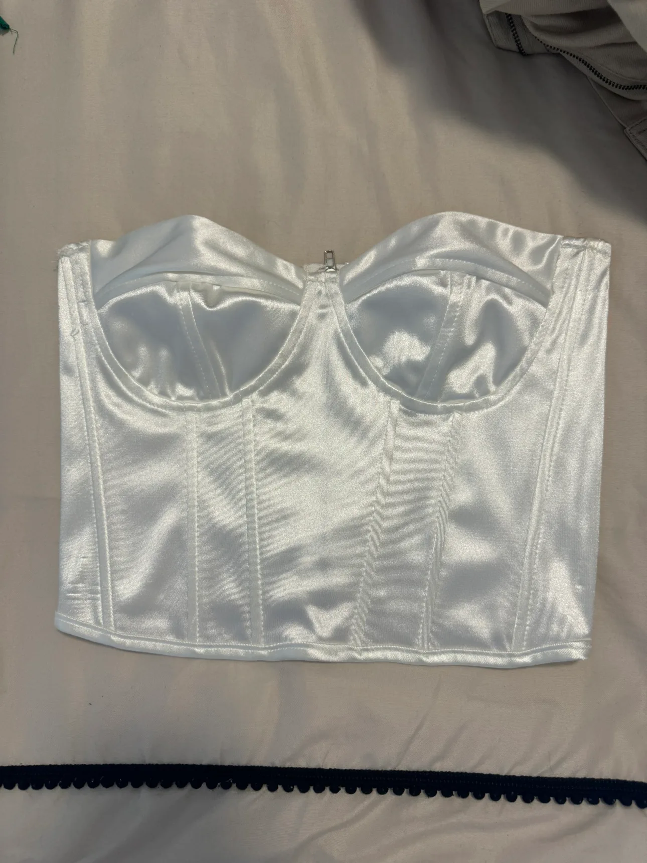 White Satin Corset Top thumbnail