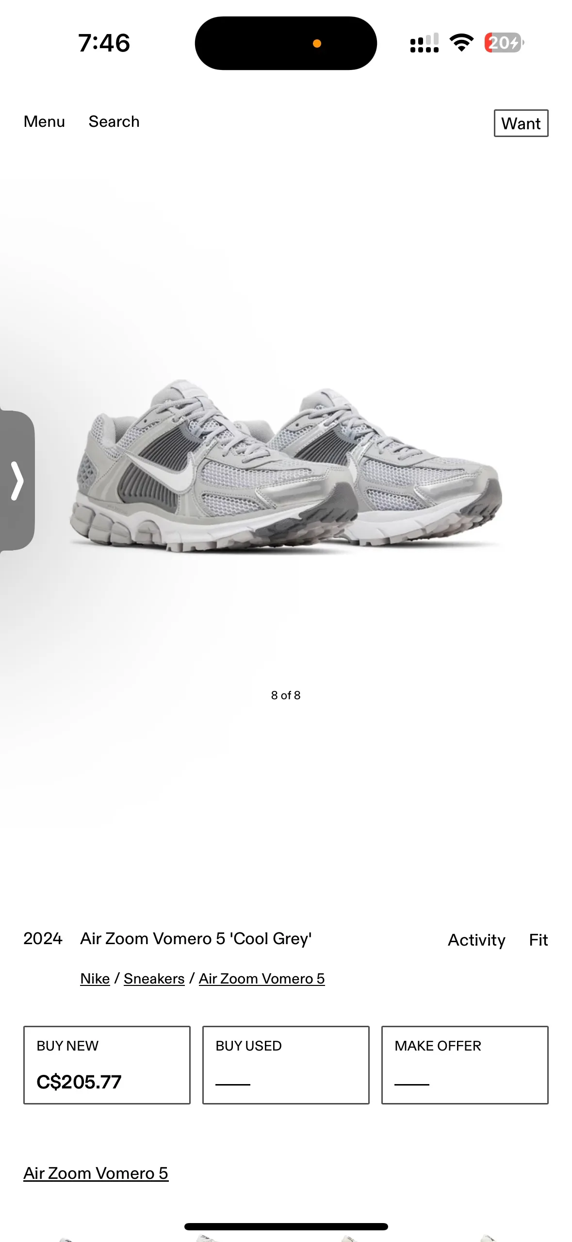 Nike Air Zoom Vomero 5 Cool Grey thumbnail