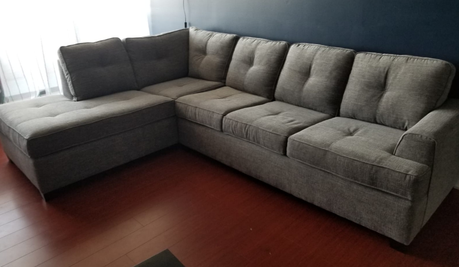 Beautiful Custom CANADIAN Made Grey Fabric Sectional - photo 5