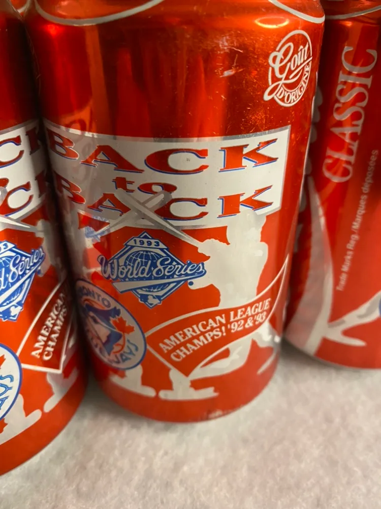 1992 World Series Commemorative Toronto Blue Jays Coca-Cola Cans image indicator(7)