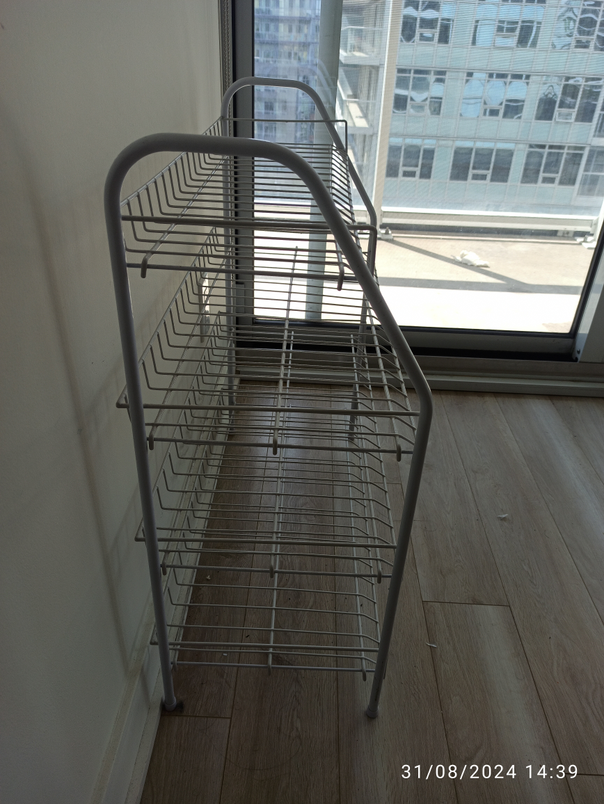 Move out sale-white metal shoe and storage rack - photo 2