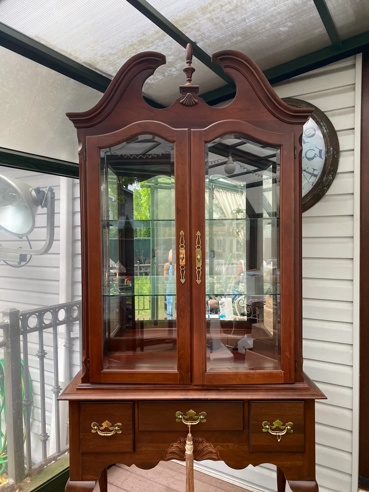 Wooden Curio Cabinet China display shelf image indicator(5)