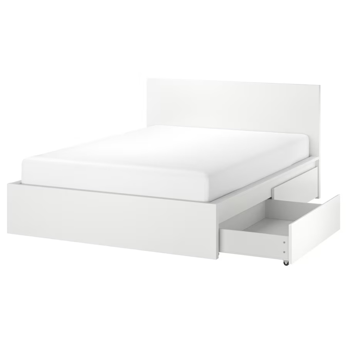 Ikea Queen Bed Frame with 2 Storage Drawers