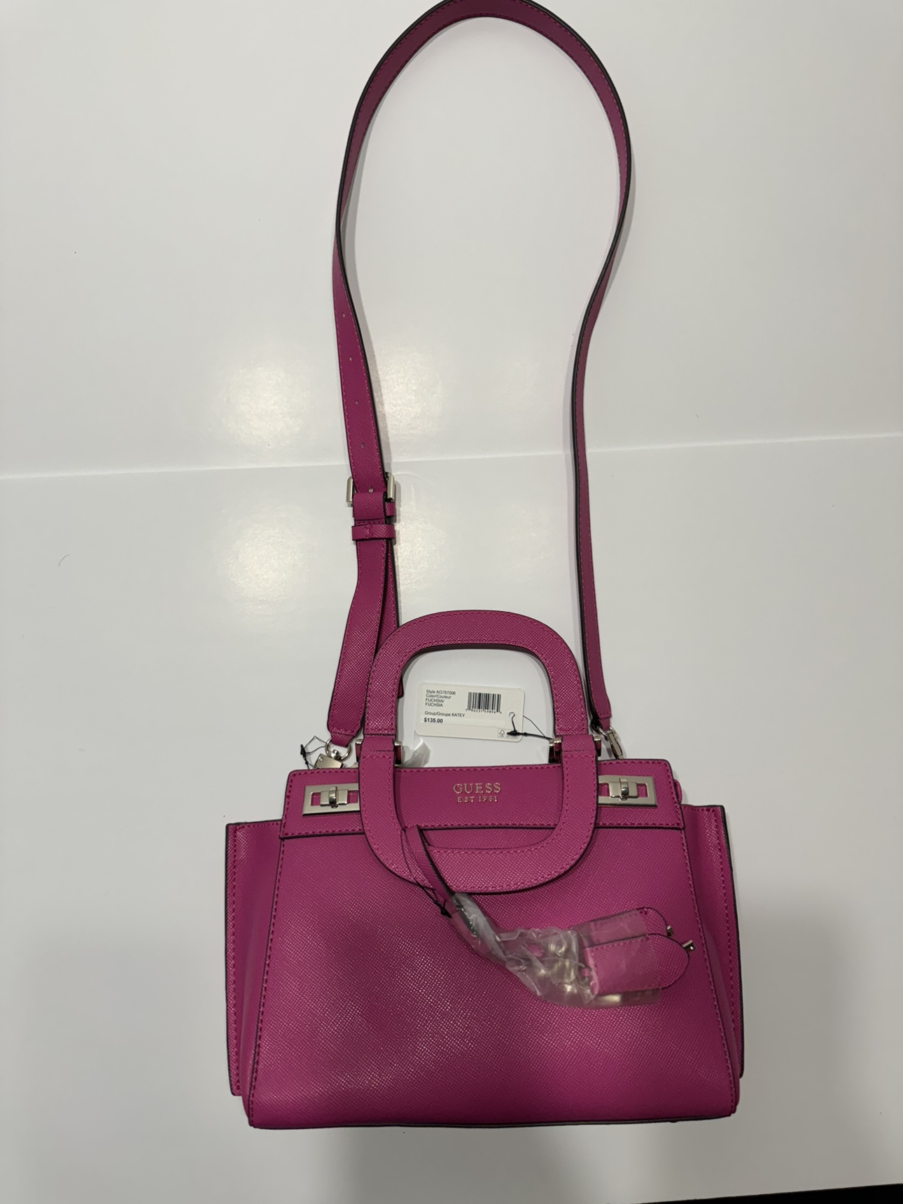 GUESS Katey Girlfriend Satchel Fuchsia