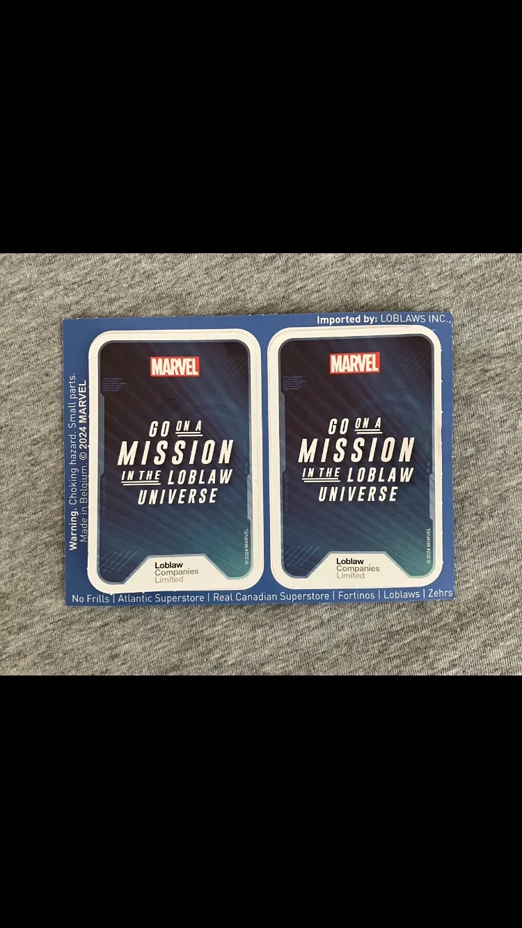 Marvel Go On a Mission in the Loblaw Universe Cards #freecycle thumbnail