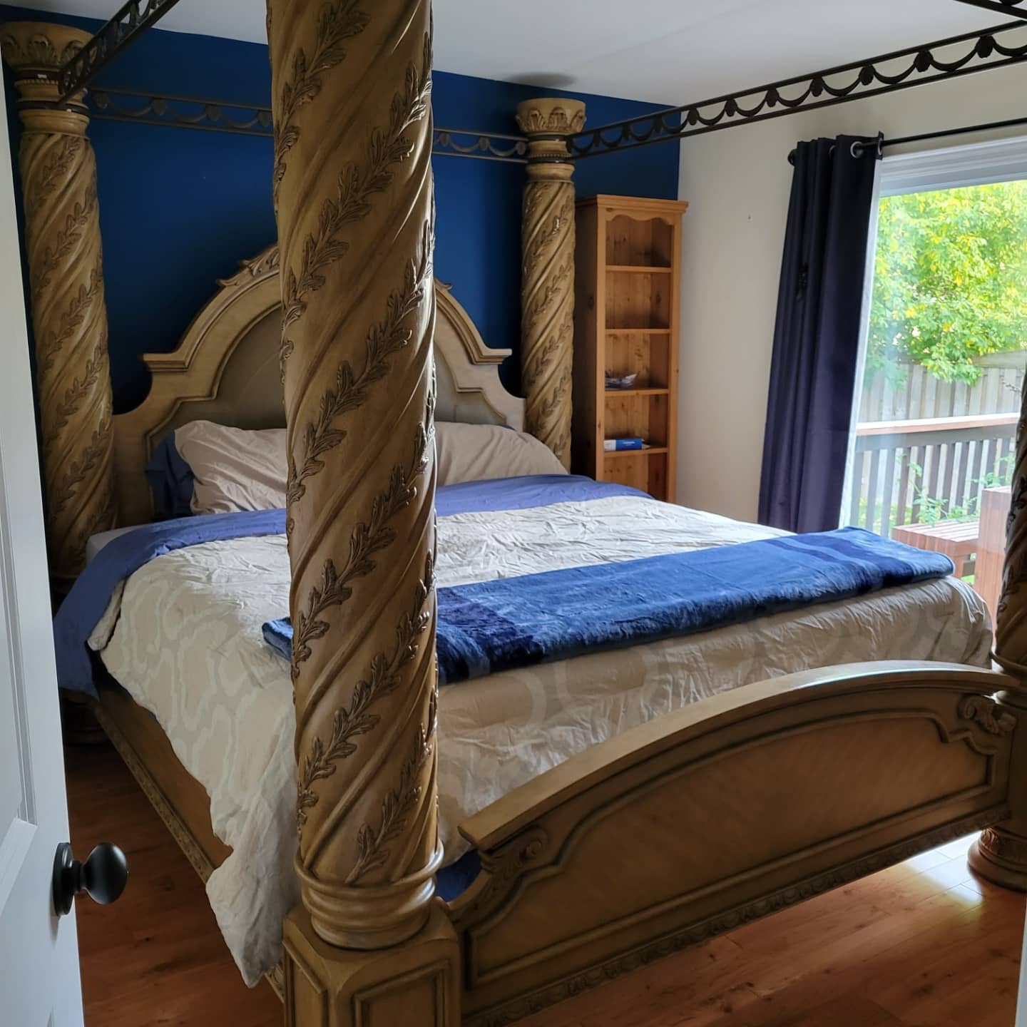 King Size Poster Bed and Matching tall dresser