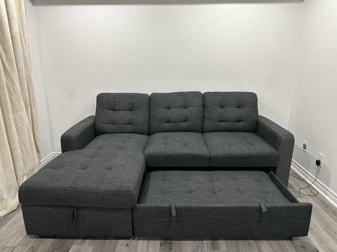 Grey Sofa Bed Sectional with Storage and USB Port (FREE DELIVER) - photo 4