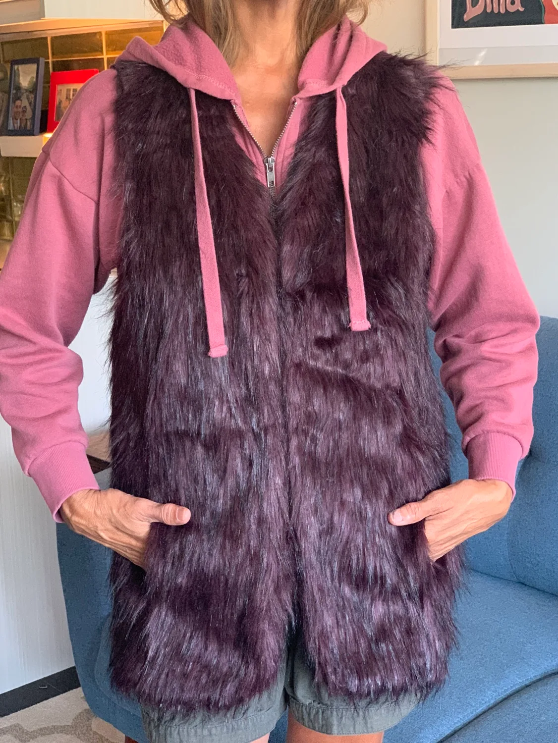 Faux Fur Knitted Purple Vest image indicator(5)