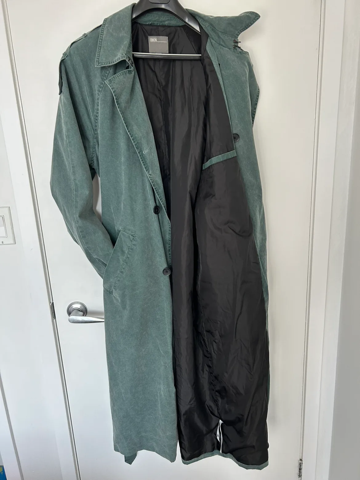 ASOS UK Green Trench Coat image indicator(4)