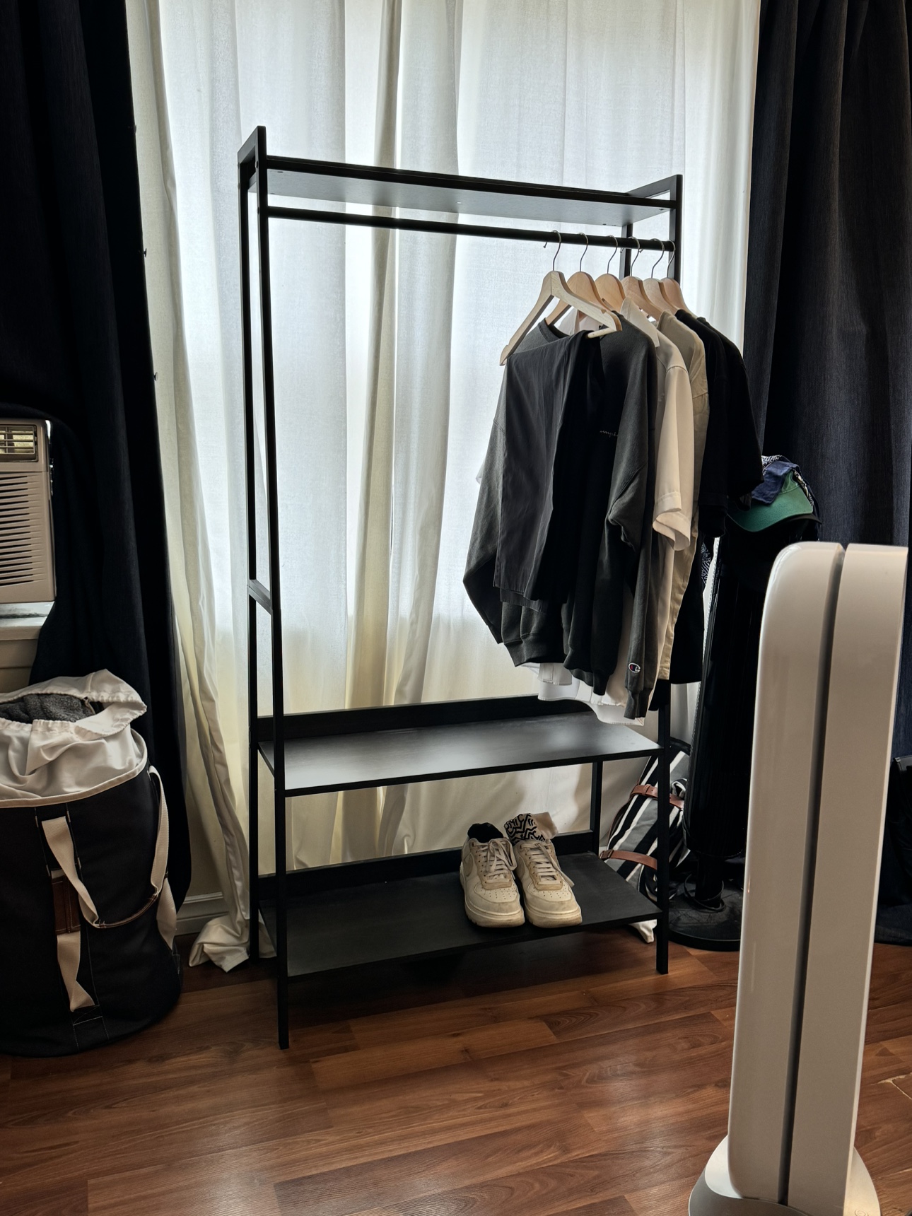 2 Black Metal Clothing Rack