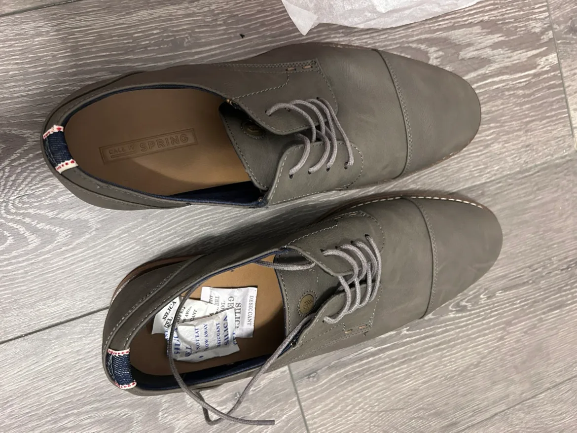 Call It Spring Men's Grey Leather Dress Shoes thumbnail