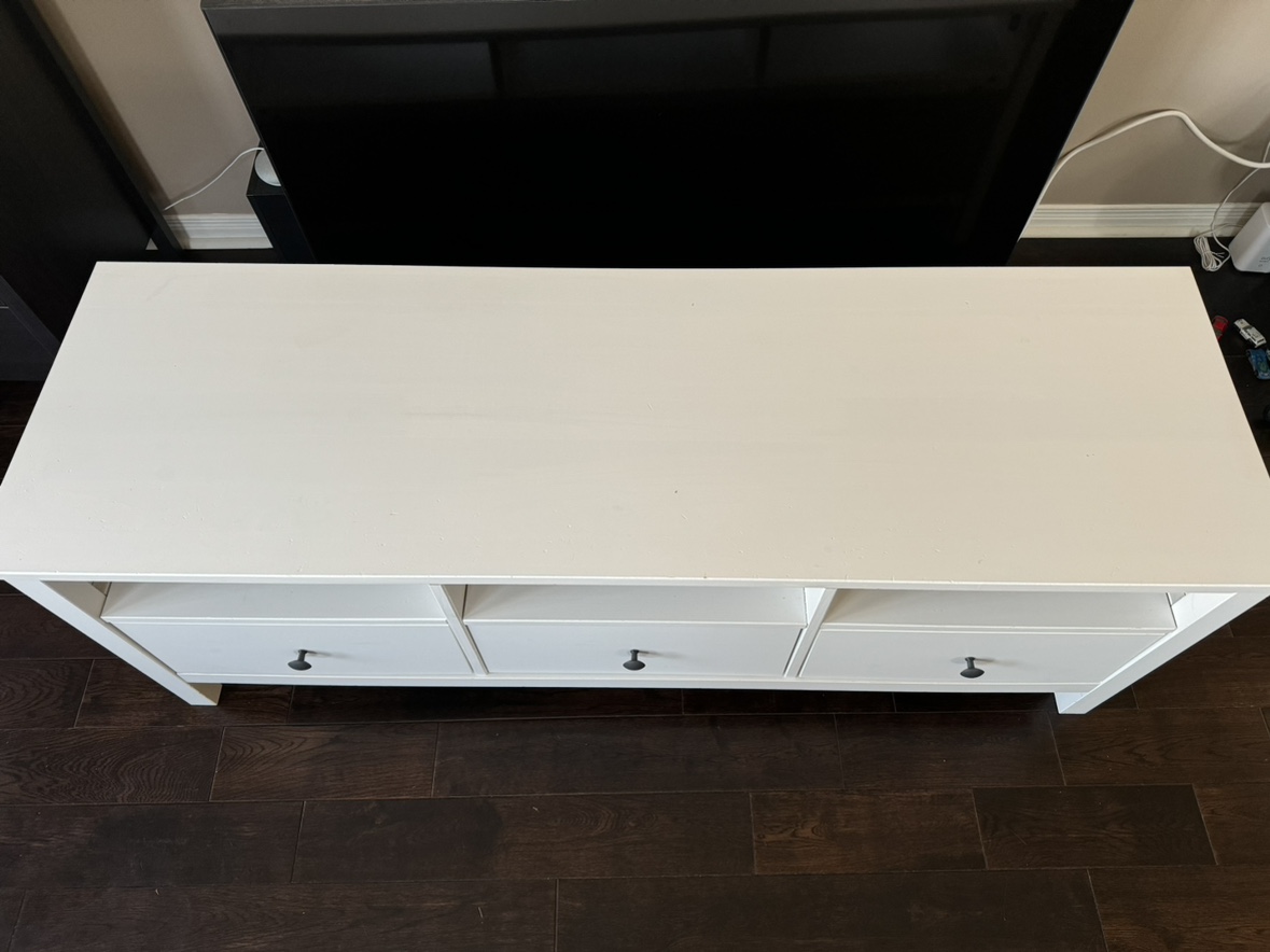 White TV Stand with Drawers - photo 2