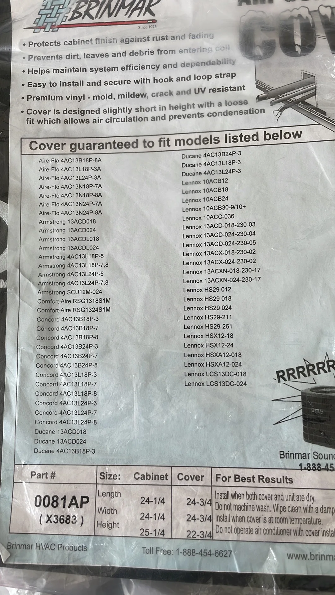LENNOX Air Conditioner Cover (Sealed) 🇨🇦 image indicator(2)