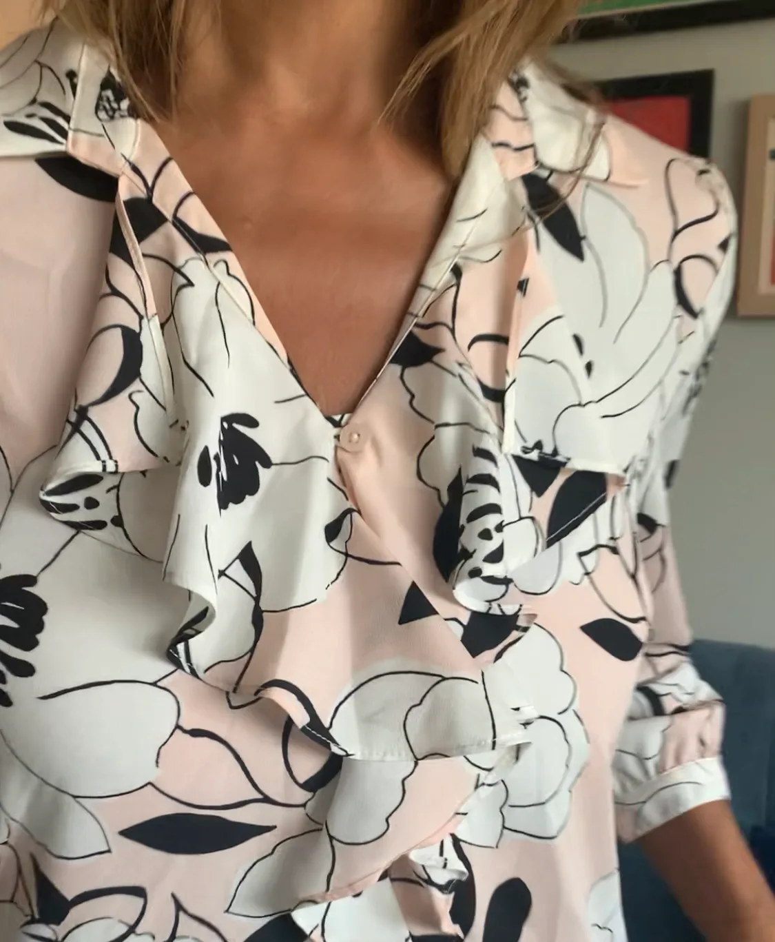 Karl Lagerfeld Pink Floral Blouse image indicator(2)