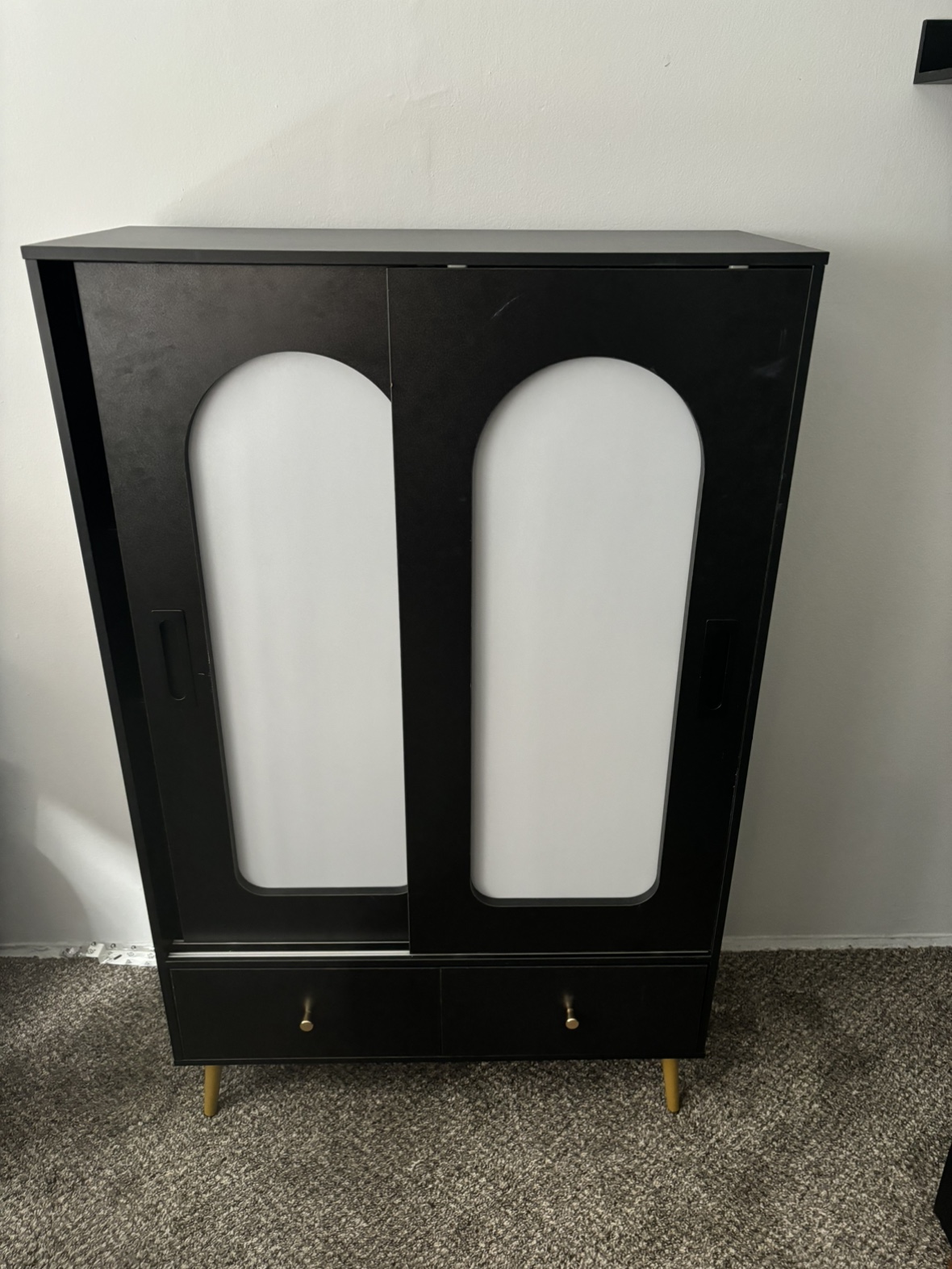 Black Arched Cabinet with Gold Legs - photo 3