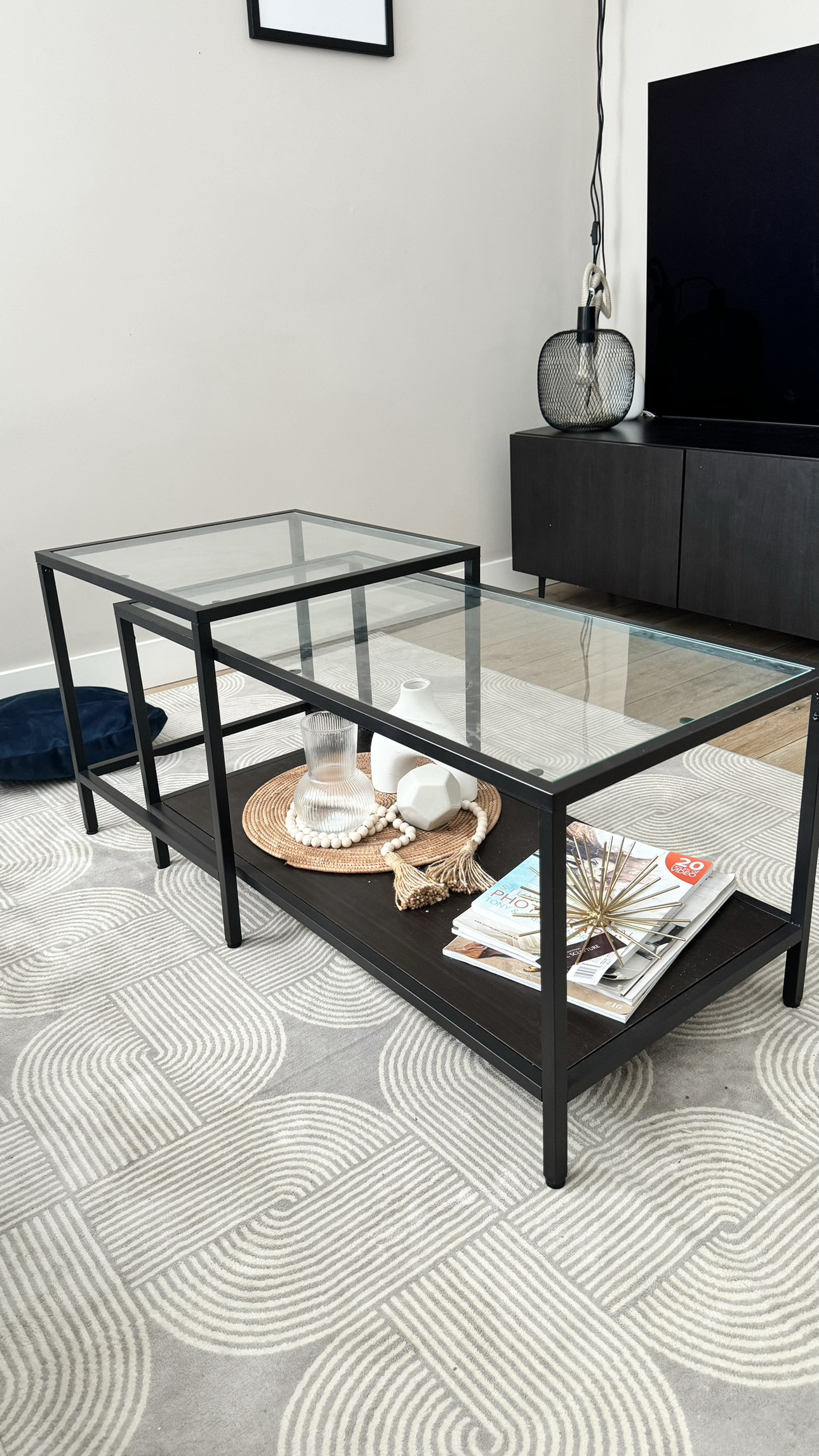 Glass Coffee Table with Shelf - photo 3