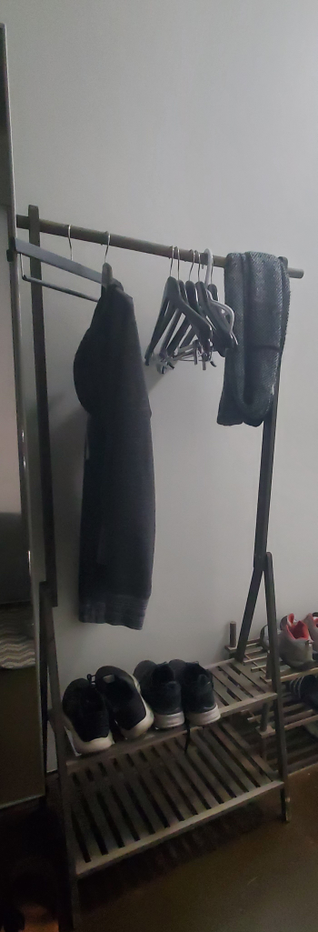 Wooden Garment Rack with Shelf
