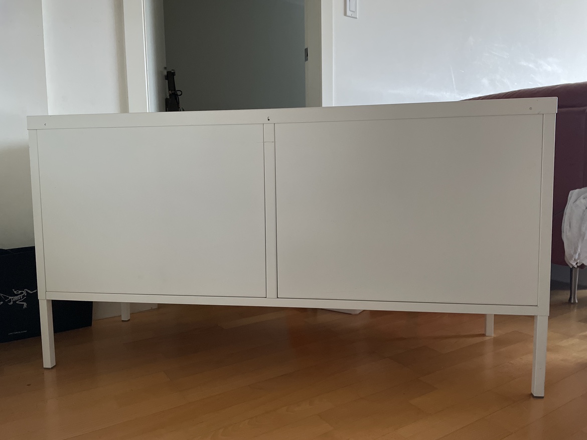 White Metal Cabinet with Doors - photo 4