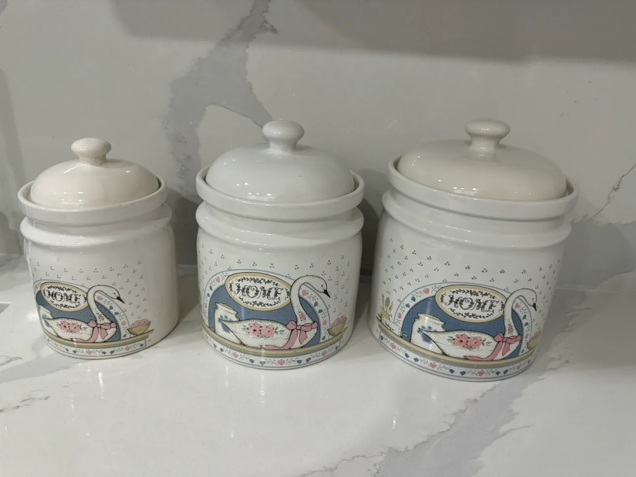 Set of 3 Swan Canisters thumbnail