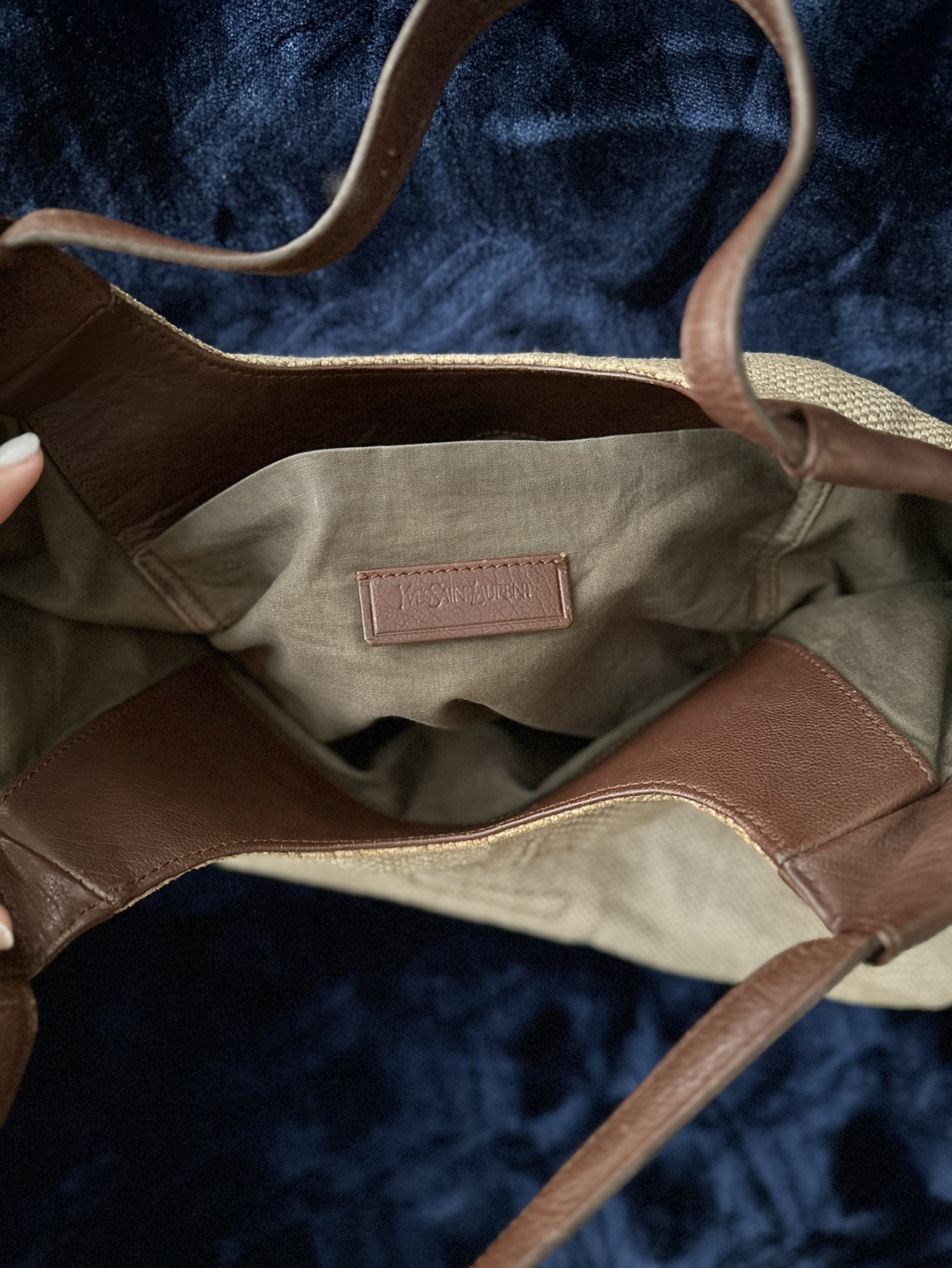 AUTHENTIC YSL Linen Belle de Jour Cabas Tote - photo 4