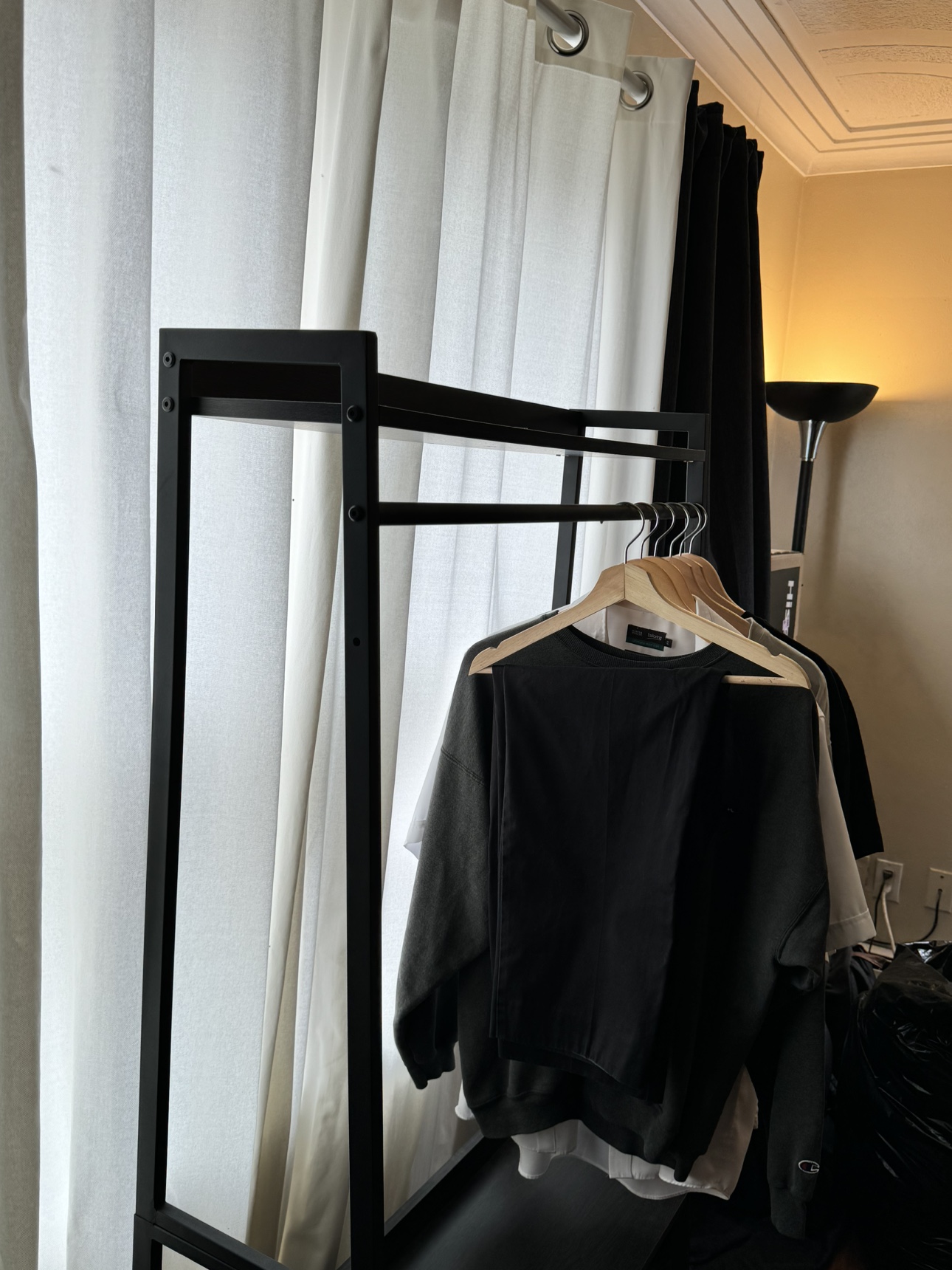 2 Black Metal Clothing Rack - photo 3