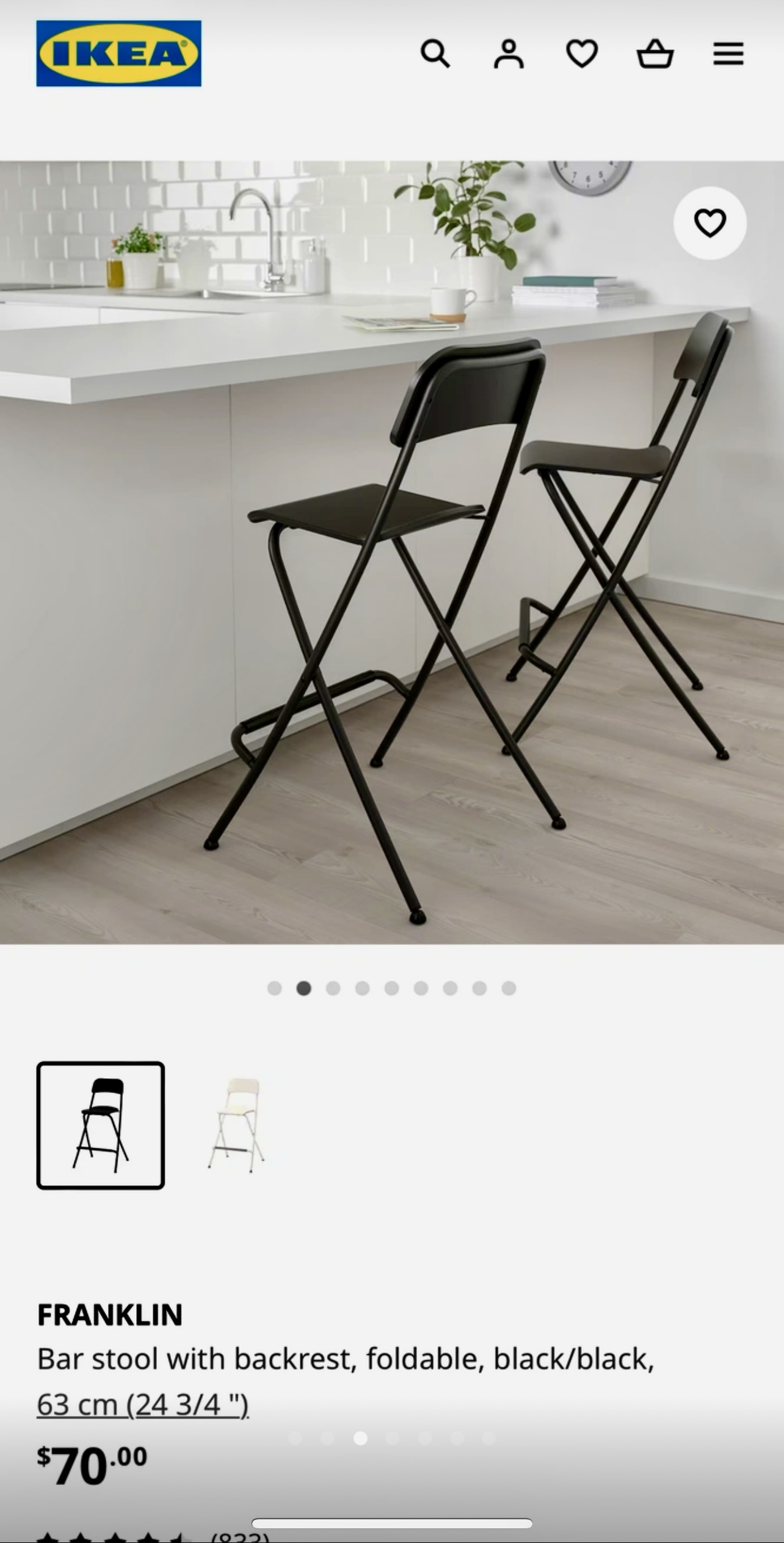 Two IKEA FRANKLIN Bar stool - photo 5