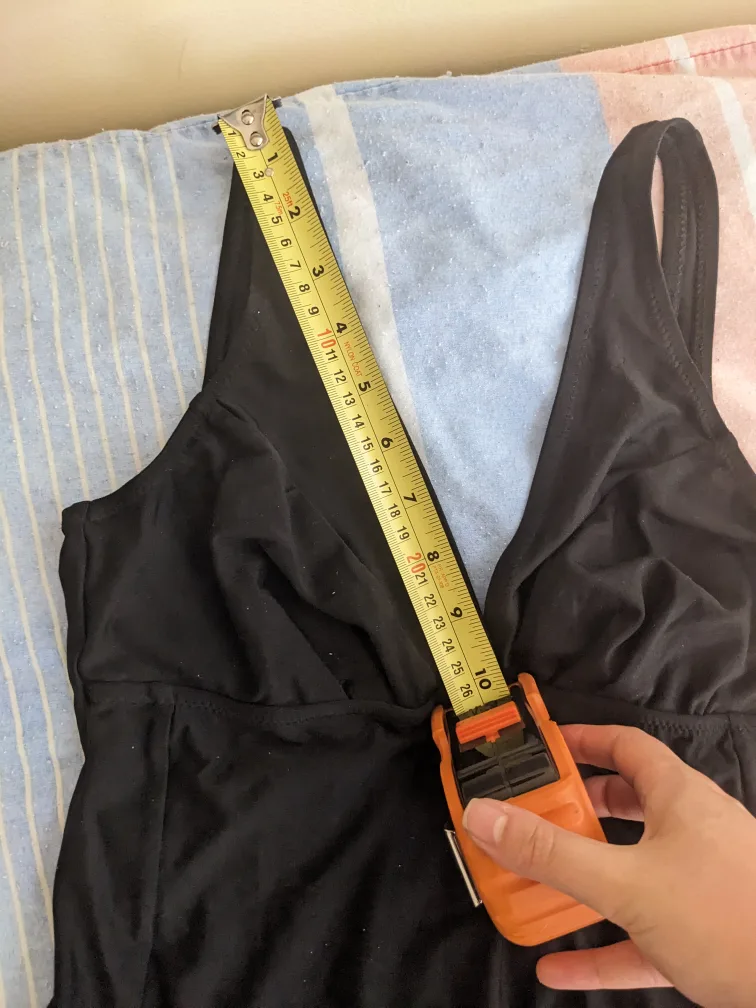 Black V-Neck Low Back One Piece Bathing Suit image indicator(2)