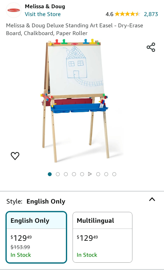 Melissa & Doug Deluxe Standing Art Easel