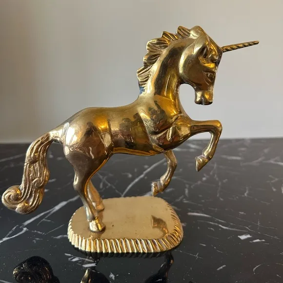 Mid Century ✨Brass Unicorn Figurine thumbnail