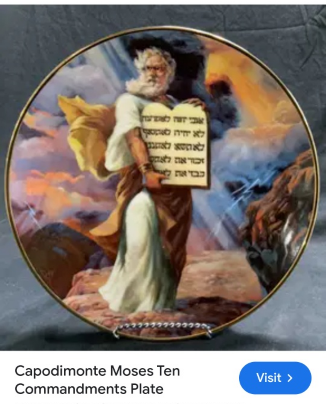 Reco Moses and the Ten Commandments Collector Plate - photo 4