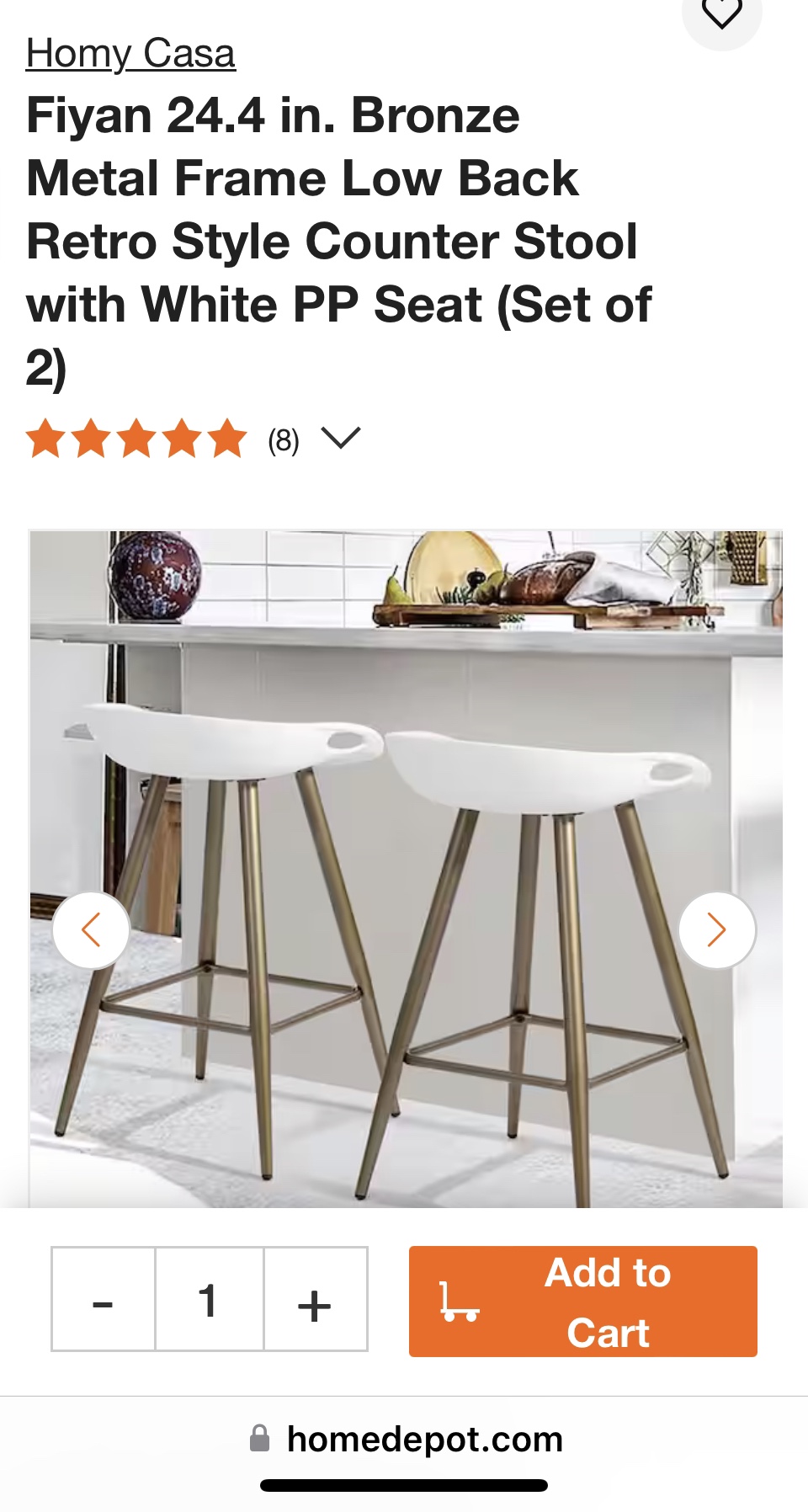 Homy Casa Fiyan Counter Stools (Set of 2) - photo 2
