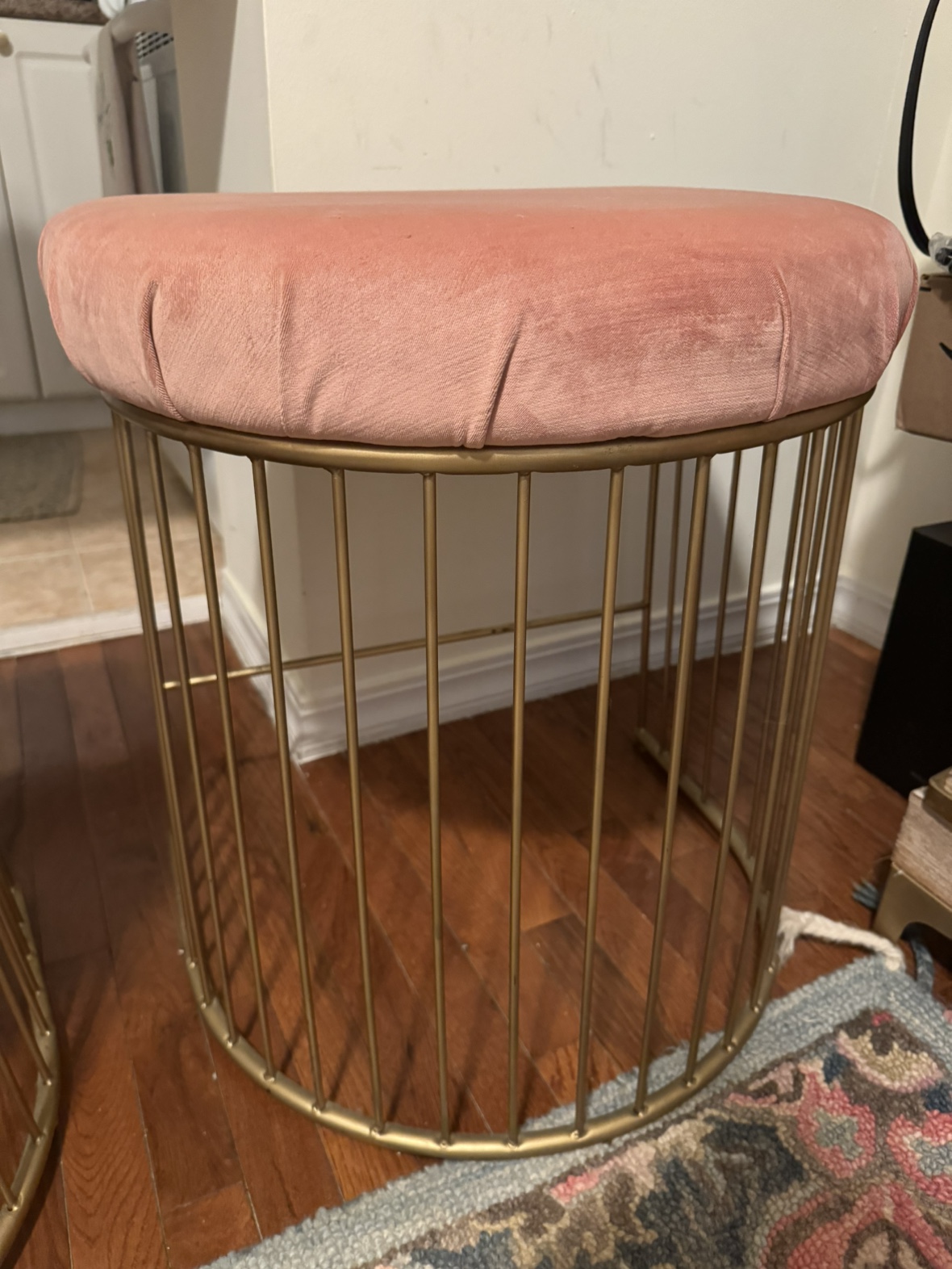 Pink Velvet & Gold Stools - photo 3