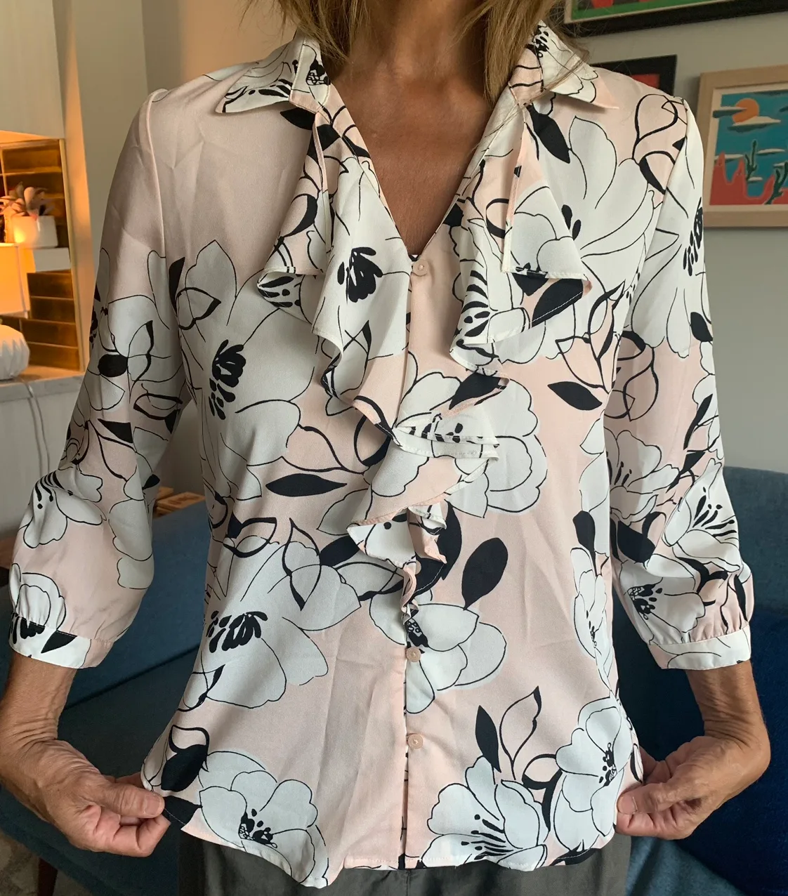 Karl Lagerfeld Pink Floral Blouse image indicator(5)