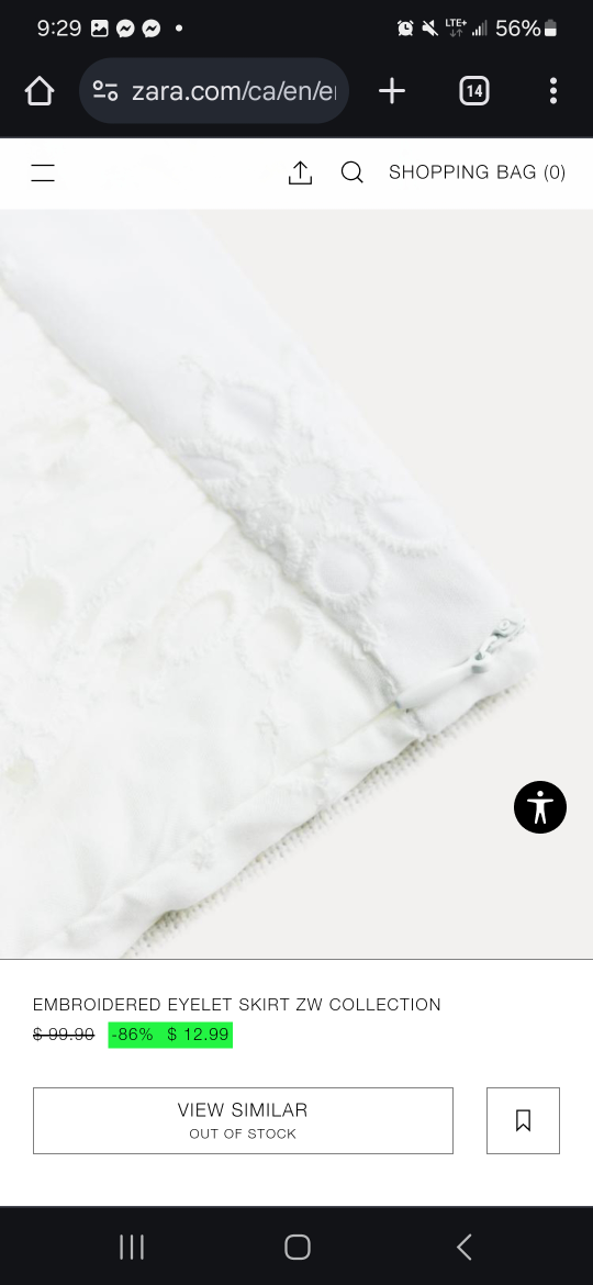 Zara Embroidered Eyelet Skirt  (M) - photo 3