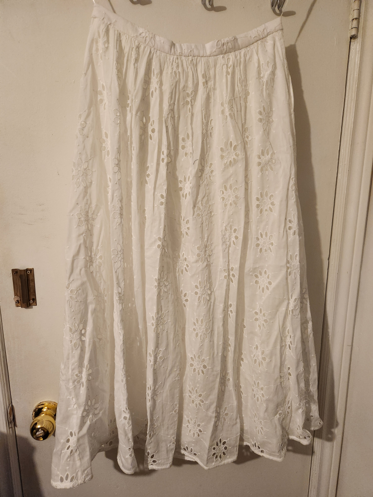 Zara Embroidered Eyelet Skirt  (M) - photo 4
