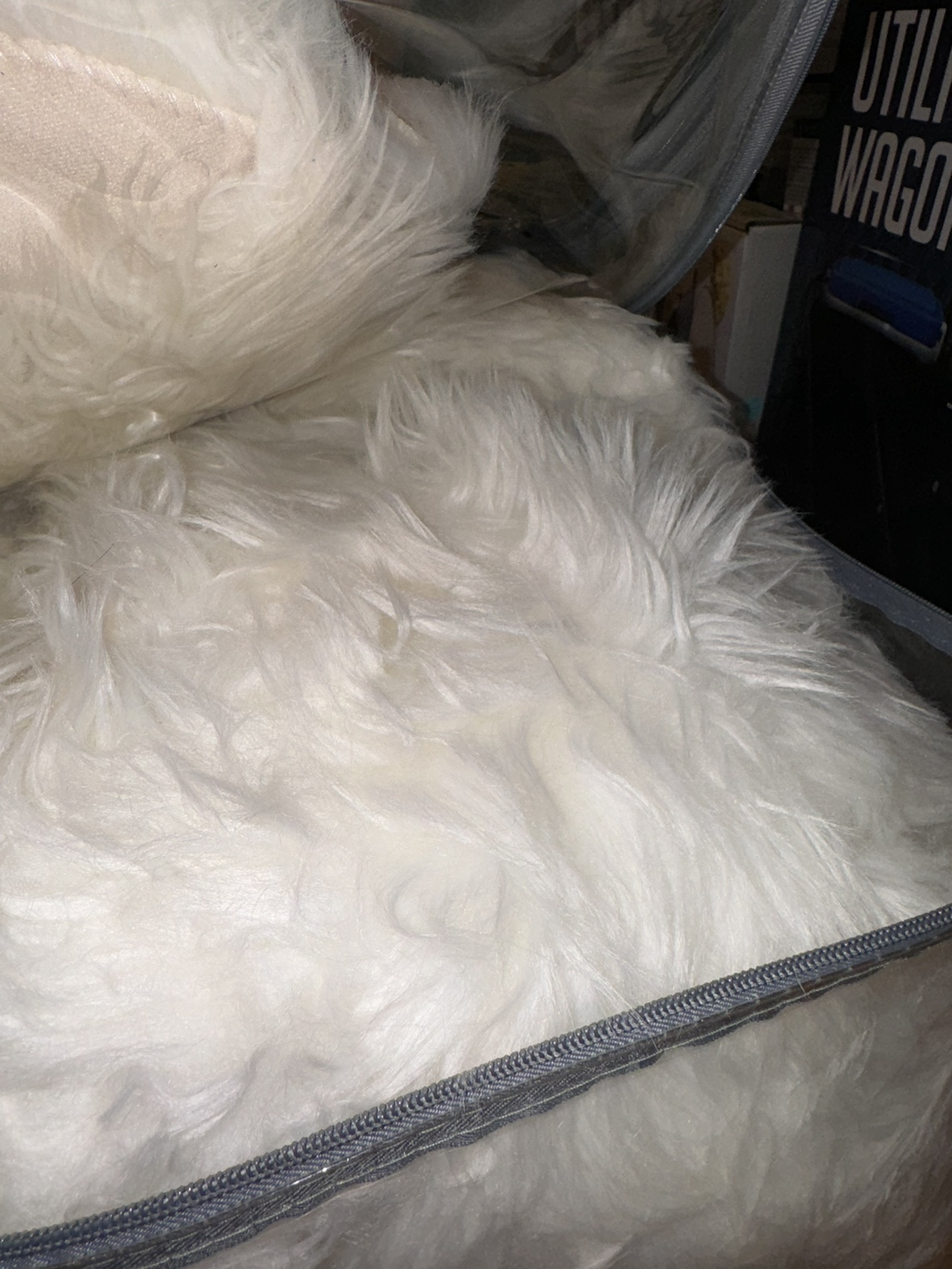 White Faux Fur Rug/Throw/Pillow Set