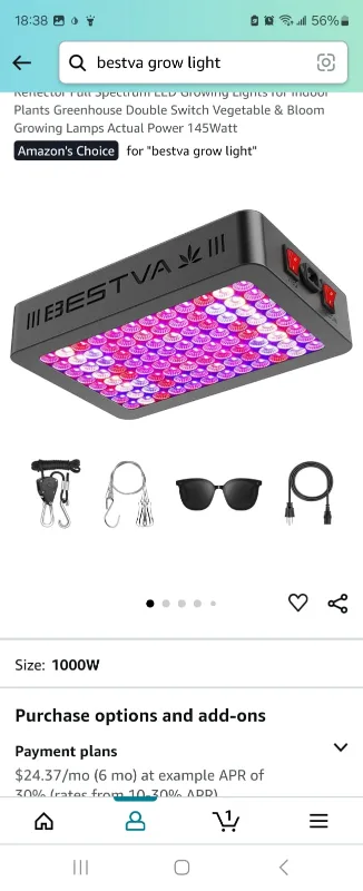 BESTVA 1000W Grow Light thumbnail