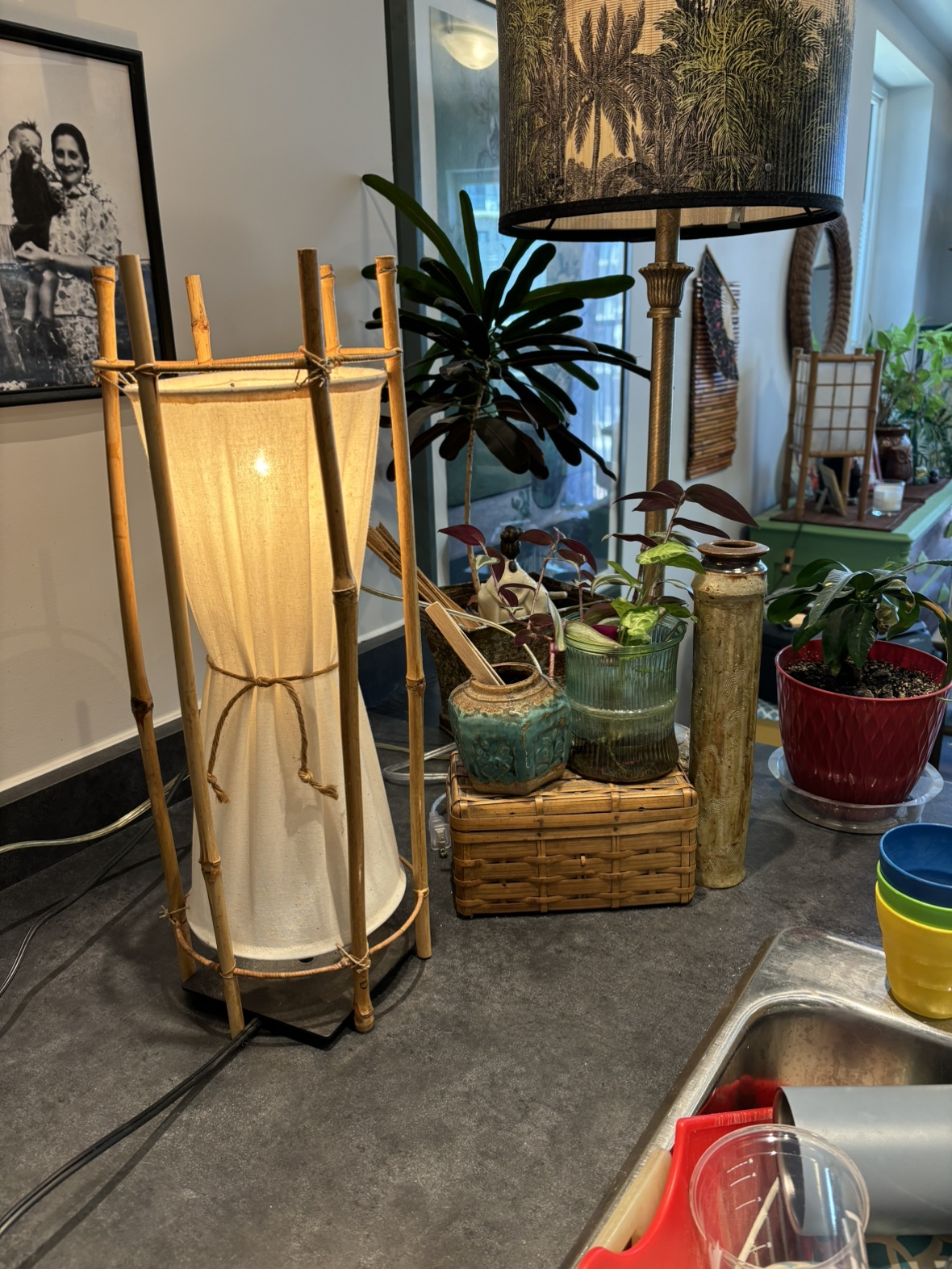 Boho Bamboo Table Lamp - photo 2