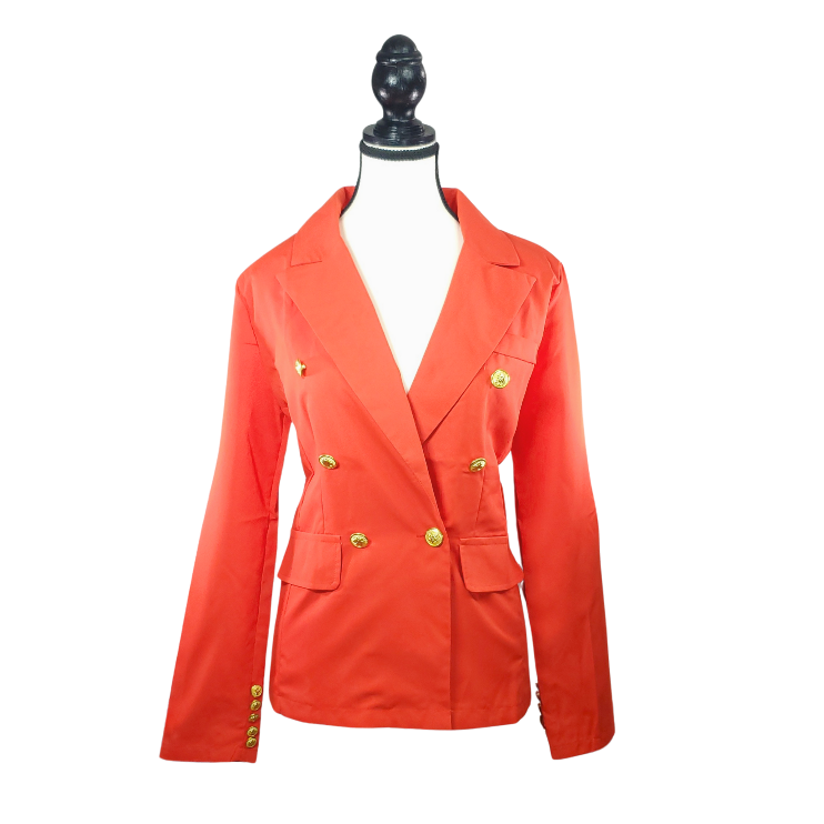 Orange Red Lightweight Blazer with Gold Buttons #Freecycle