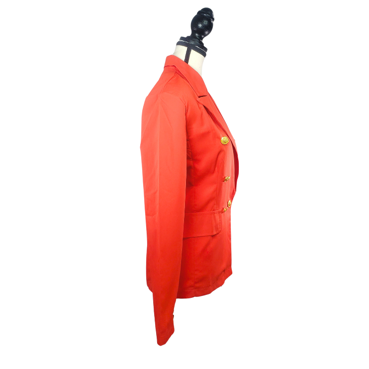 Orange Red Lightweight Blazer with Gold Buttons #Freecycle - photo 3