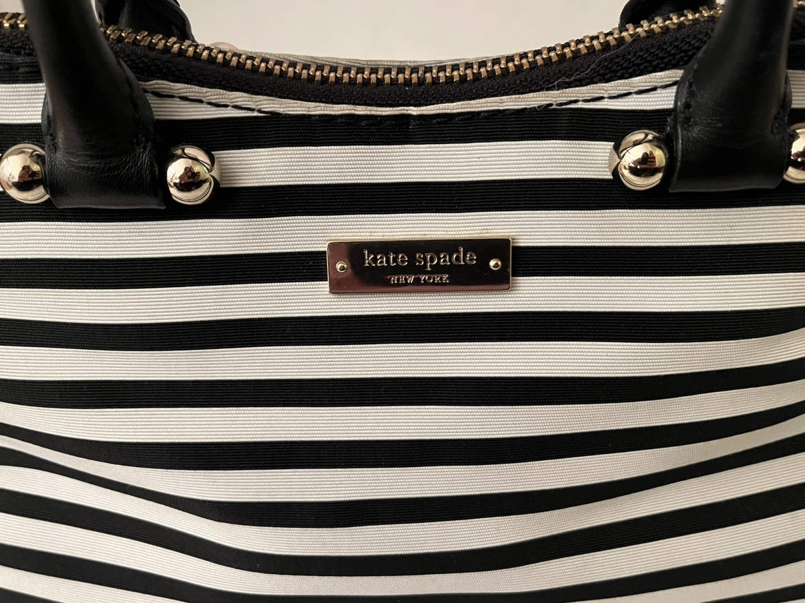 👜 Kate Spade Black & White Striped Satchel Bag👜 - photo 2