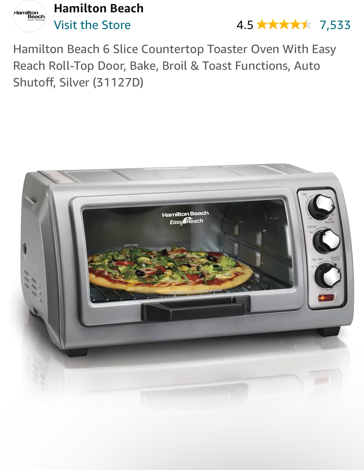 Hamilton Beach Toaster Oven
