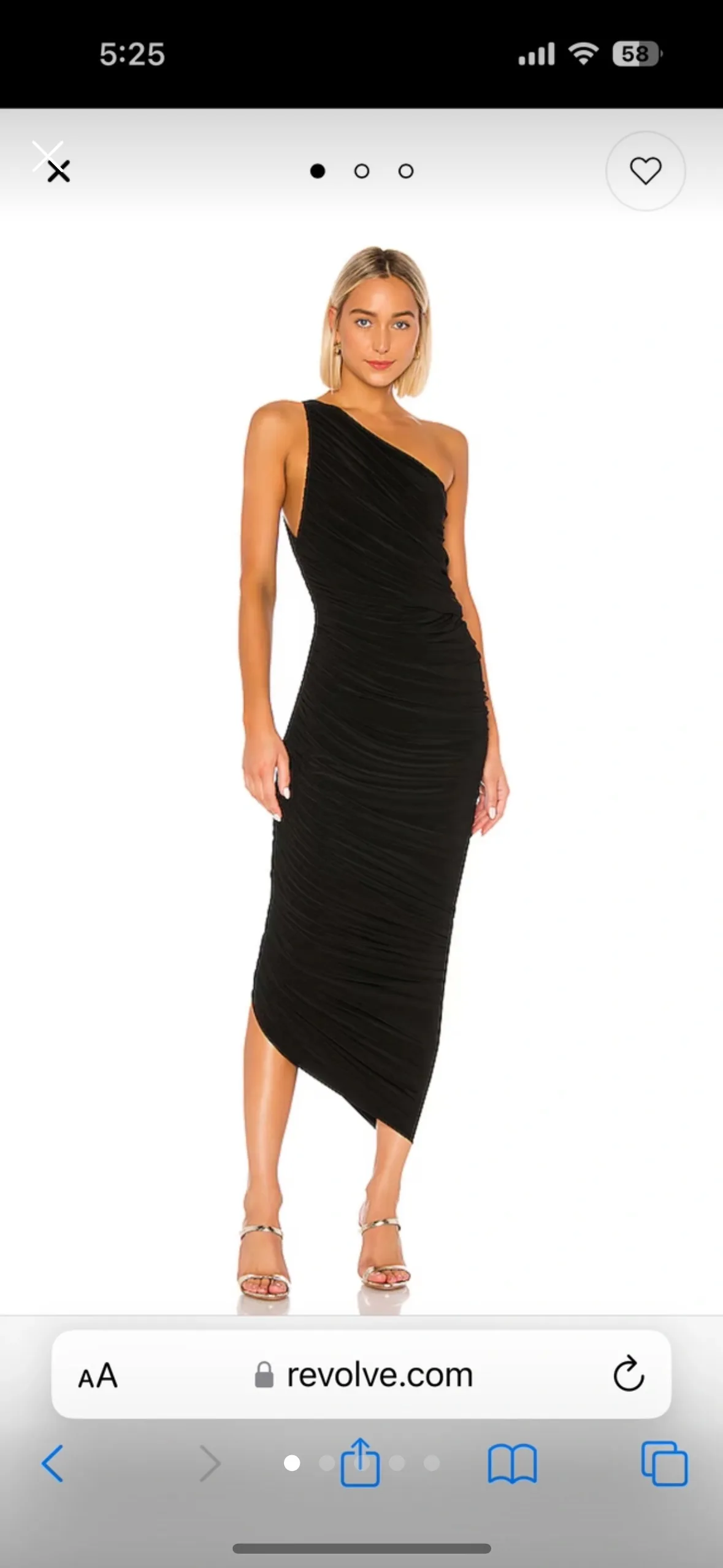 Black One Shoulder Dress - M thumbnail