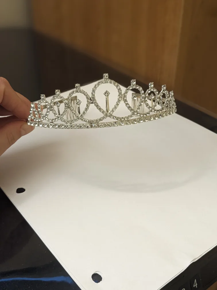 Silver Rhinestone Tiara thumbnail