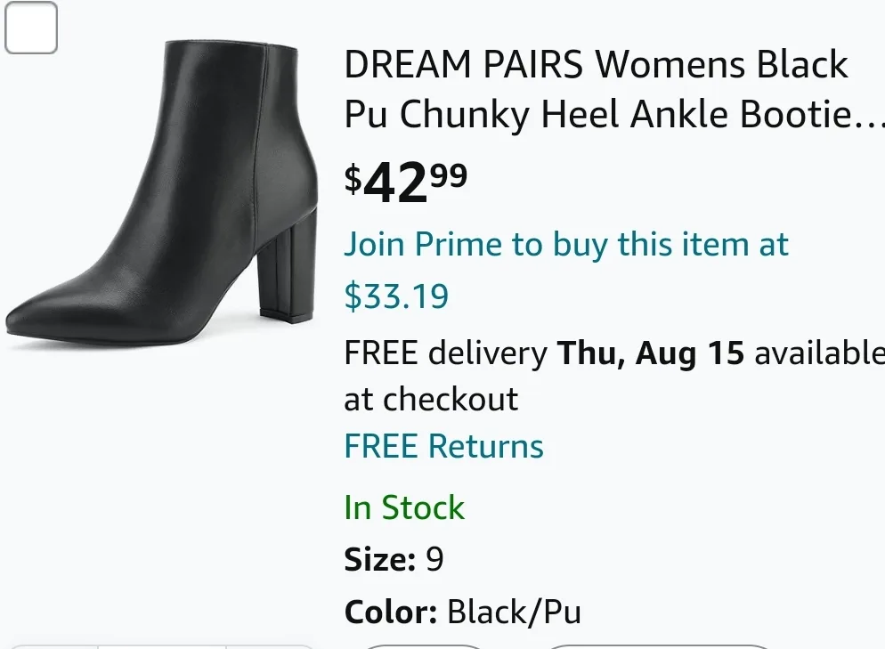 Black Chunky Heel Ankle Booties image indicator(2)
