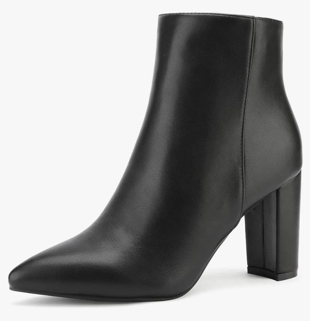 Black Chunky Heel Ankle Booties image indicator(5)
