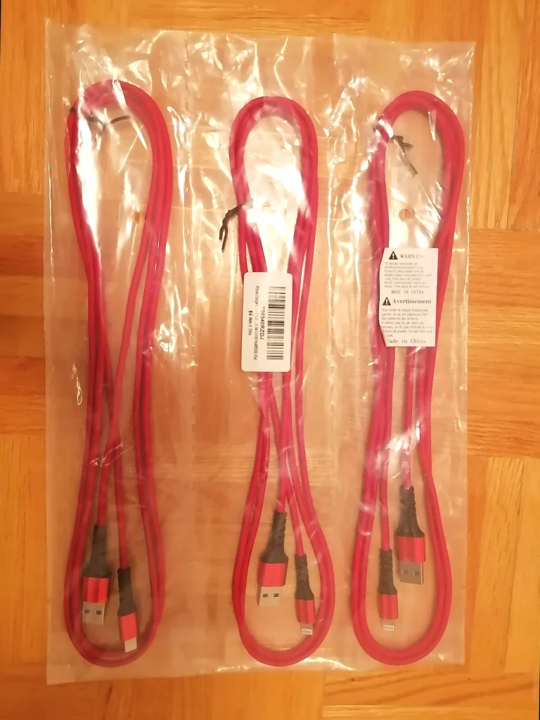 3 Pack iPhone USB Charger Cable